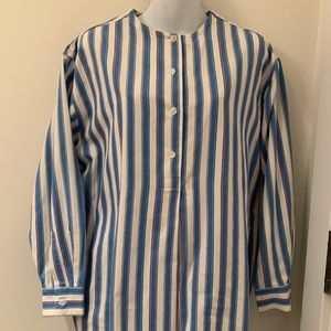 Talbots vintage striped tunic top blouse crisp